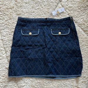 NWT! JCREW Quilted Denim Skirt